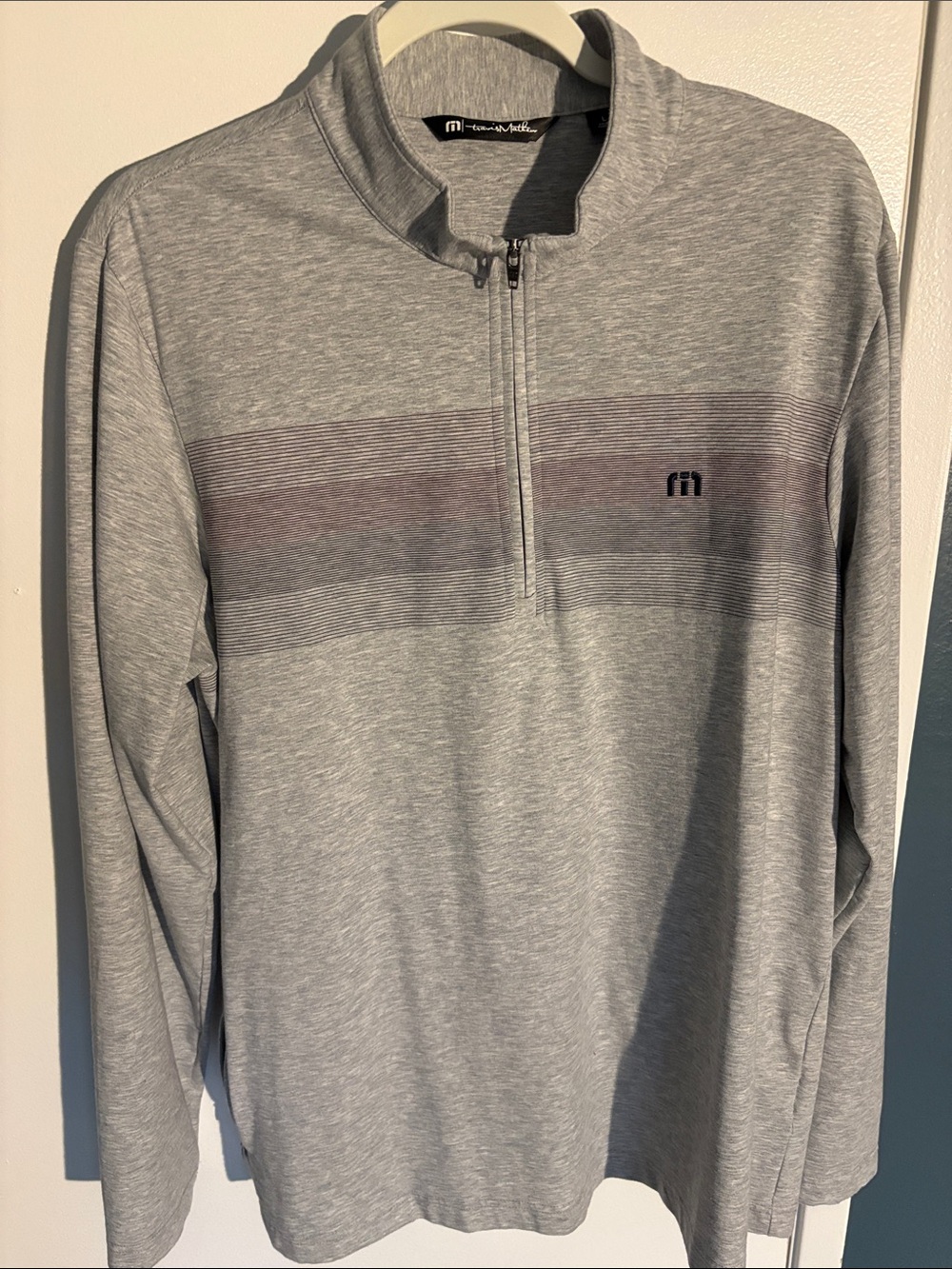 Travis Mathew Light Heather Gray Crewneck Top